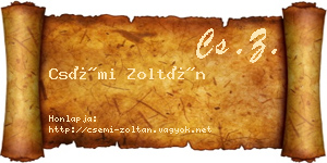 Csémi Zoltán névjegykártya