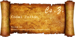 Csémi Zoltán névjegykártya