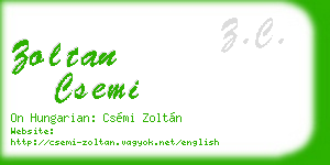 zoltan csemi business card
